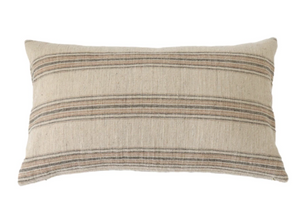 Natural Elegance: Tan Fabric with Brown and Black Stripes Felix Stripe Pillow Cover