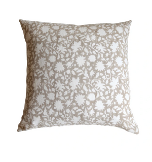 Timeless Beauty: Mavis Tan Floral Pillow Cover
