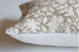 Elegant Touch: Mavis Tan Floral Pillow Cover