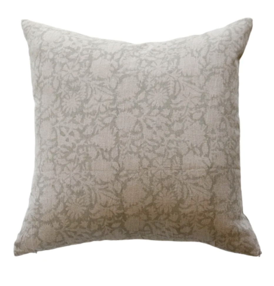 Experience Luxury with the Hand-Printed Laurel Pillow Cover