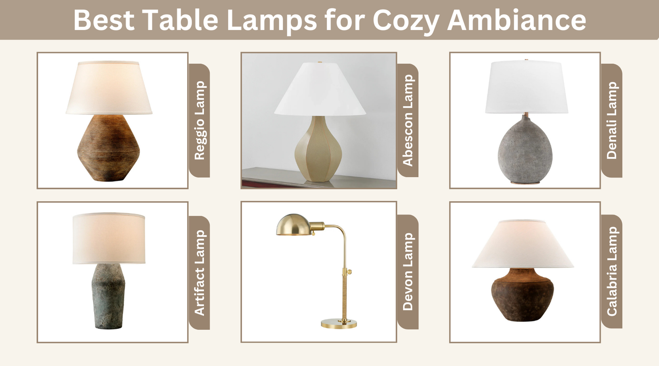 A collection of stylish table lamps designed to create a warm and inviting atmosphere in any room.
