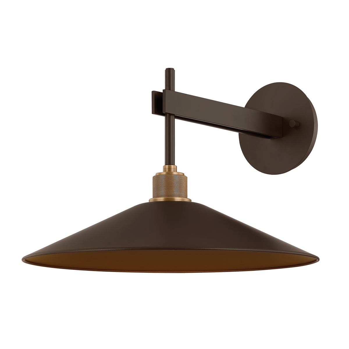Harac Outdoor Wall Sconce | Industrial-Inspired Downlight with Mixed Metal Finish
