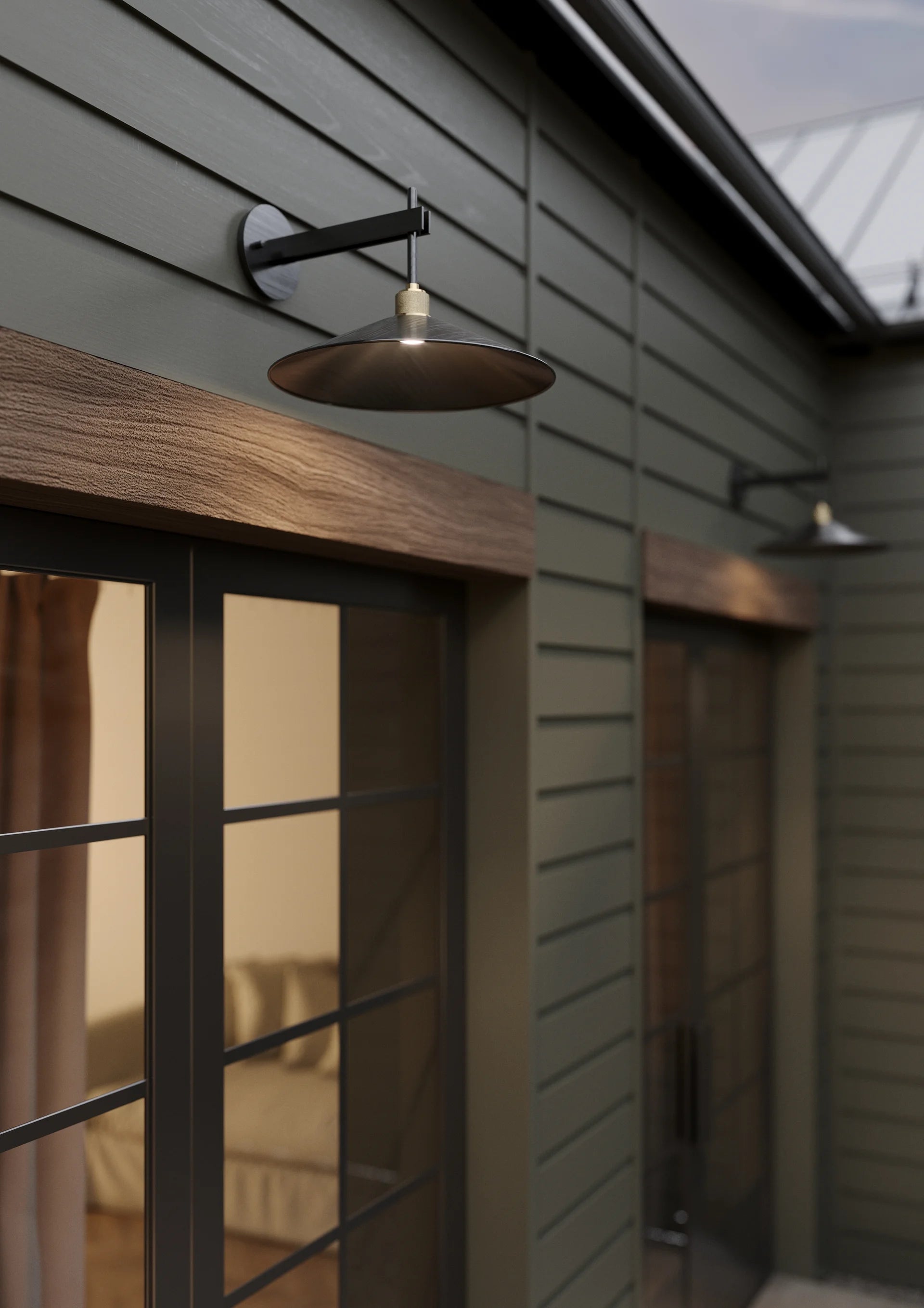 Harac Outdoor Wall Sconce | Industrial-Inspired Downlight with Mixed Metal Finish