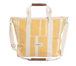 Stylish Cooler Tote Bag, White and Yellow