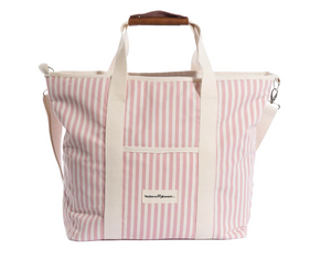 Stylish Cooler Tote Bag, White and Pink