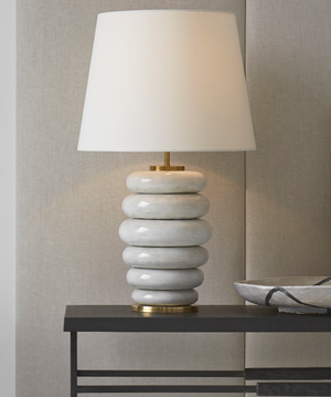 Add Contemporary Flair with Phoebe Stacked Table Lamp.