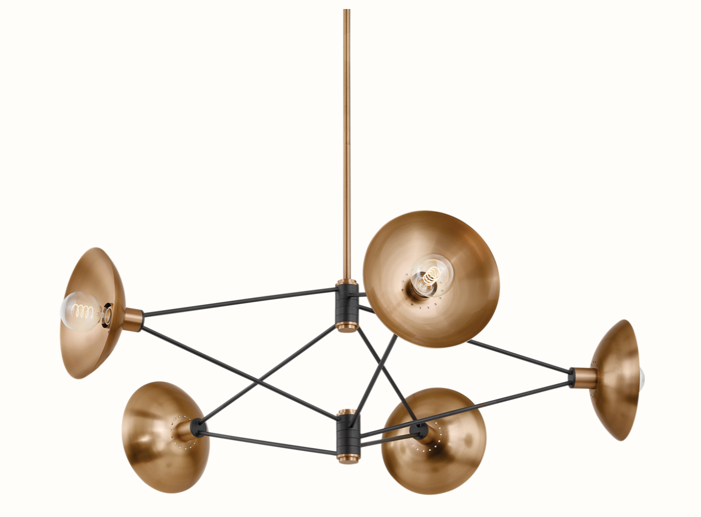 Axel Light | Modern Ceiling Light with Soft Black &amp; Patina Brass Accents