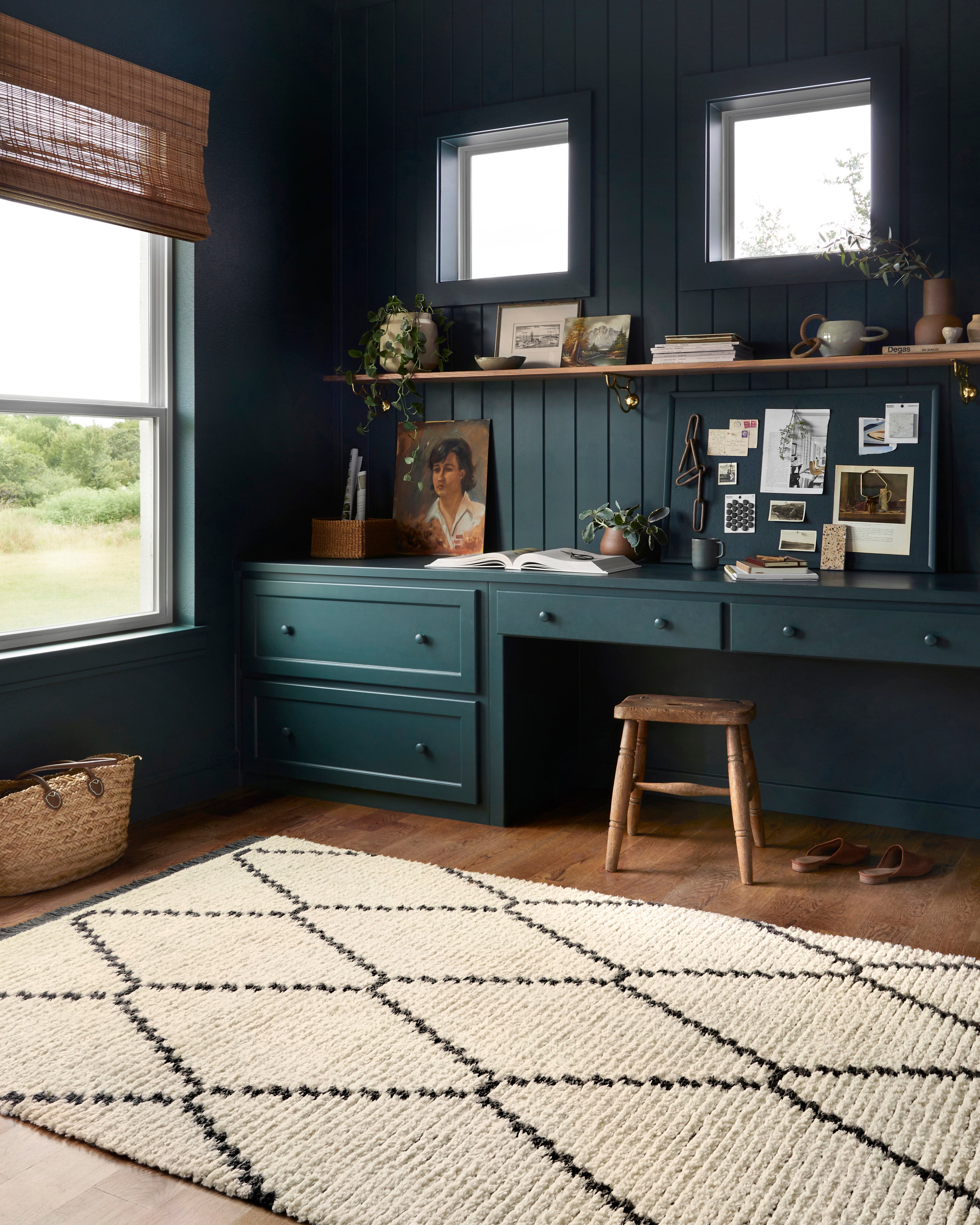 Alice IV Rug, Yellow and Black Combination, Original Image in Room