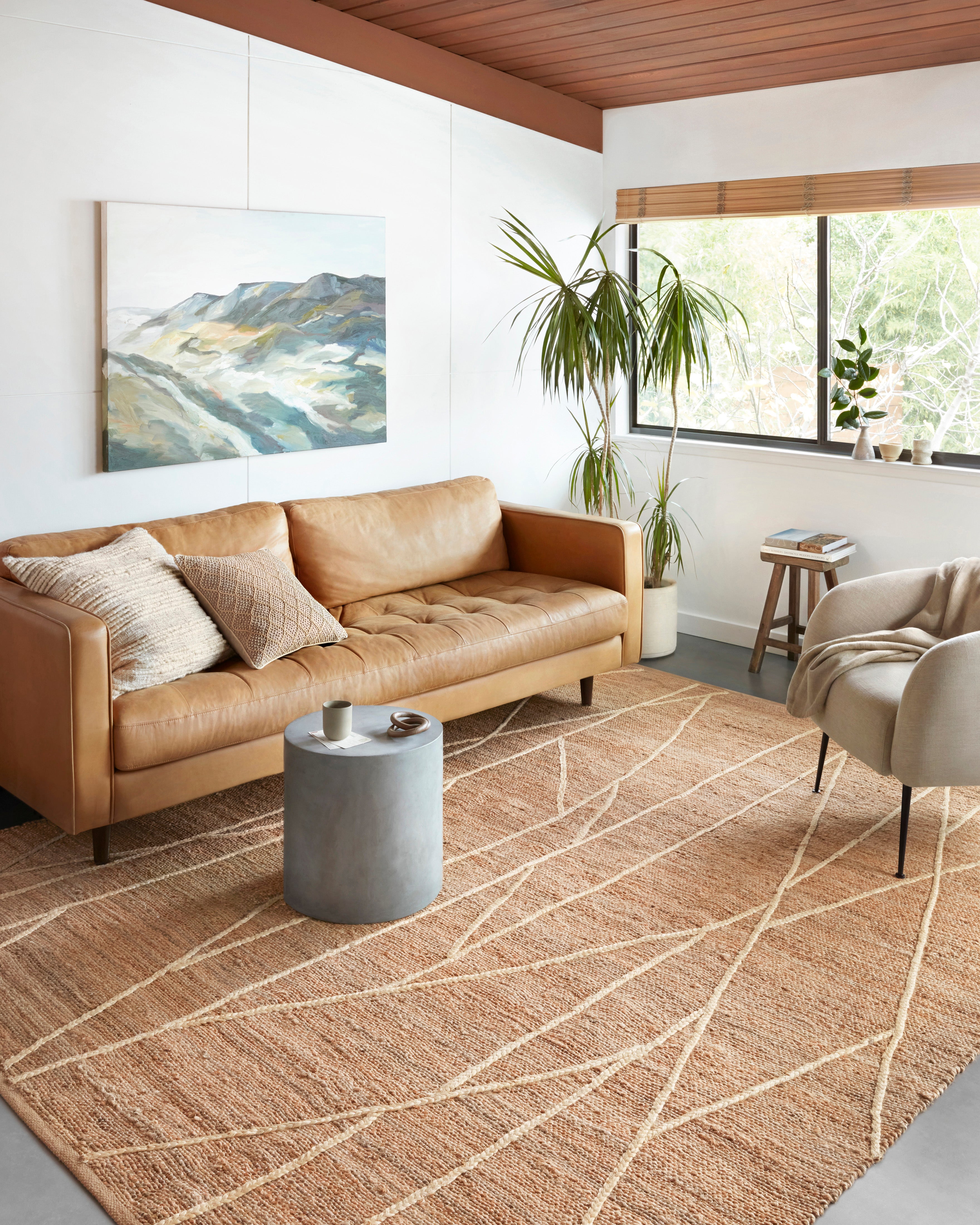 Subtle Statements: Embrace the Tonal Charm of the Bodhi Rug, Full Image, Original Image, With Sofa Set