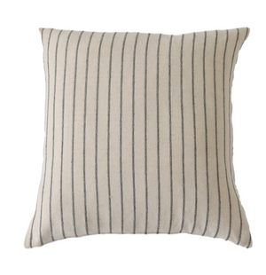 Charles Black Stripe Pillow Cover: Hand-Woven Elegance