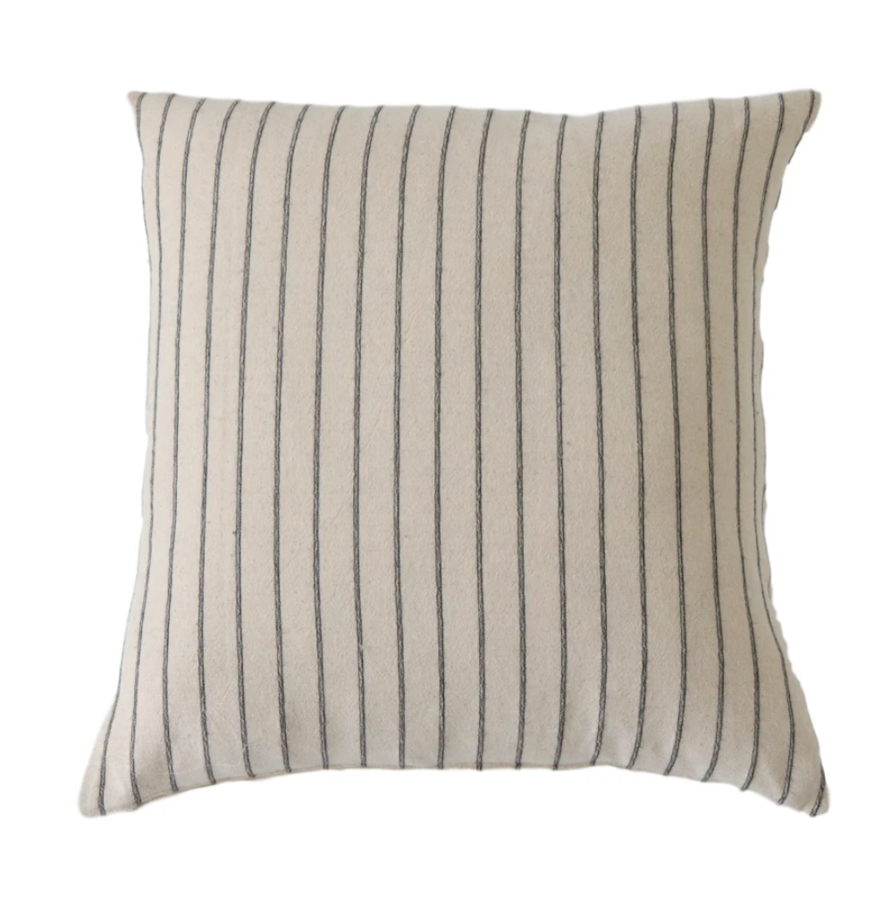 Black Ticking Stripe Throw Pillow Cover 18x18