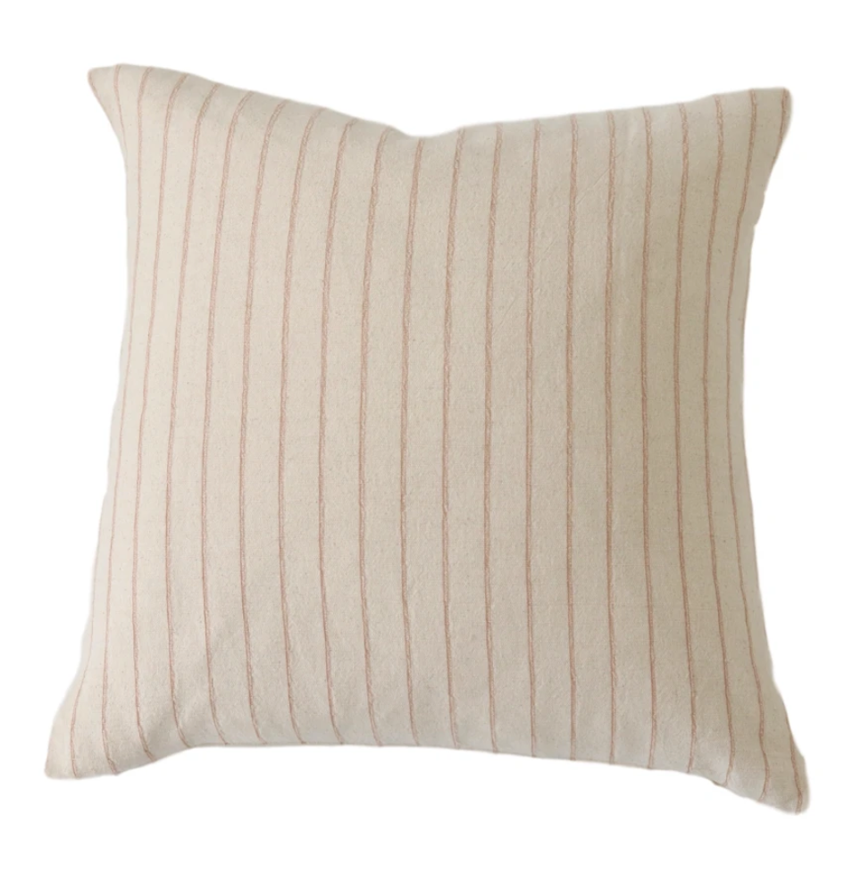 Charles Tan Stripe Pillow Cover: Infuse Warmth with Timeless Elegance