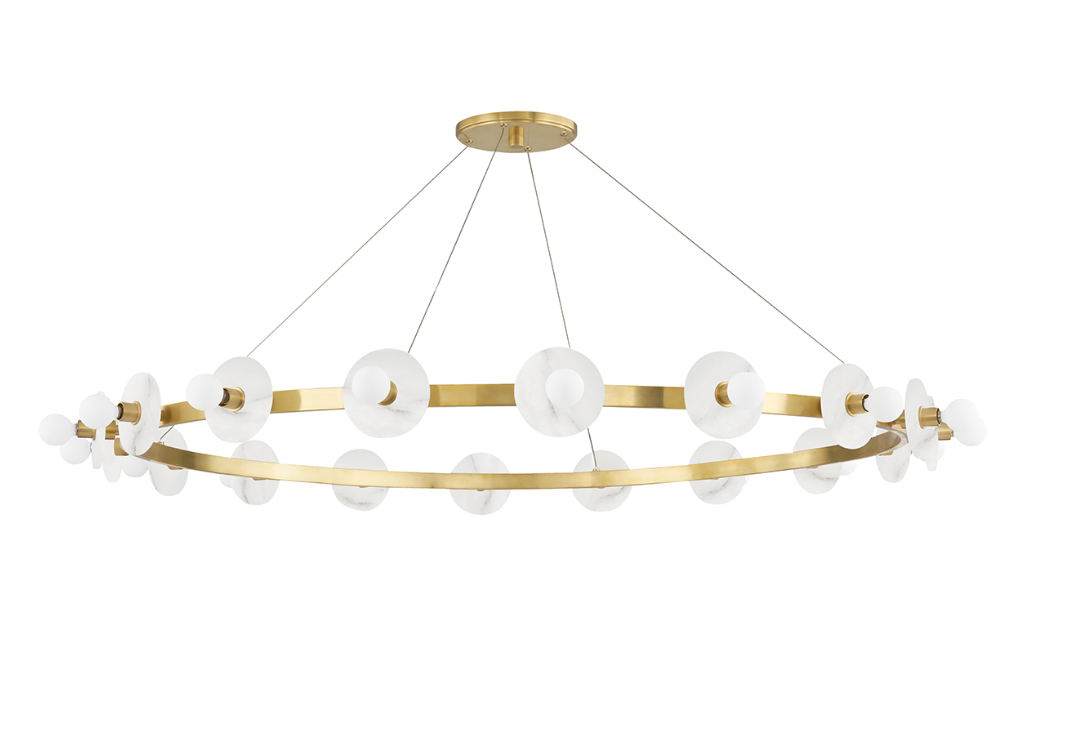 Austen Light | Elegant Linear Ceiling Light with Spanish Alabaster Shades