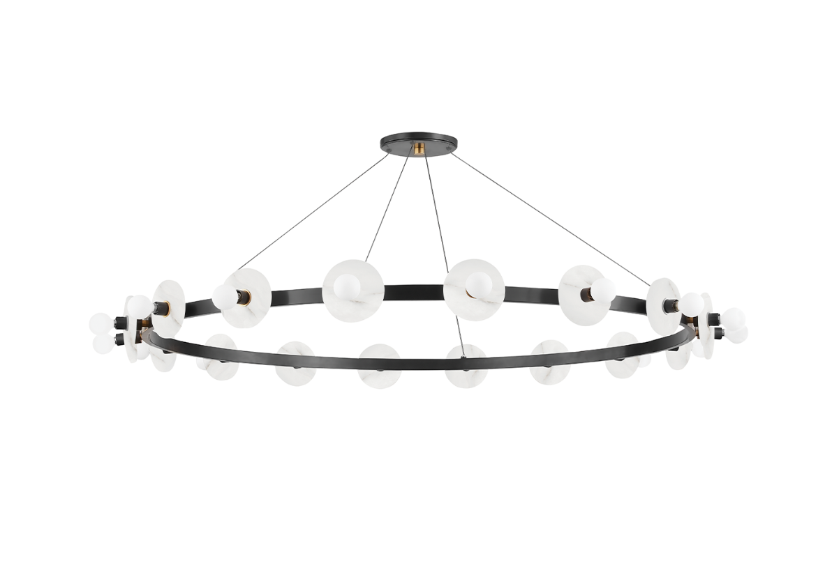 Austen Light | Elegant Linear Ceiling Light with Spanish Alabaster Shades