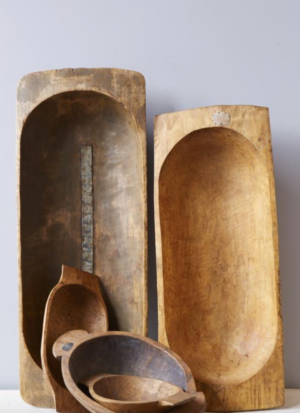 5 pcs Antique Oval Dough Bowl