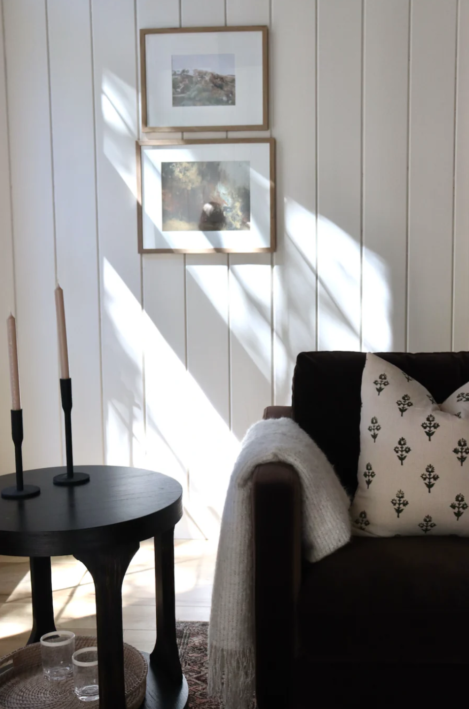 Aspen Pillow Cover - Dark Green Delight!, Original Photo With Sofa and Coffee Table