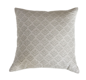Artisanal Craftsmanship: Hand-Block Printed Fern Pillow Cover